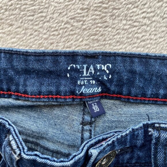 Chaps Men Jeans Size 32x30 Straight Fit Classic Blue Denim Casual Cotton Stretch - Picture 3 of 16